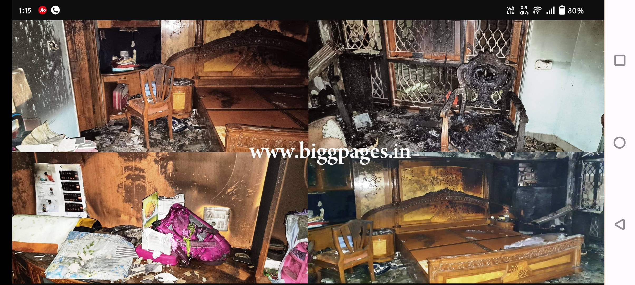 लोहा व्यापारी के घर में भीषण आग से लाखो का हुआ नुकसान 
